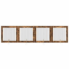 Hondenhekje met standaards 4 pcs Gerookt eiken 100 x 100 cm