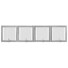 Hondenhekje met standaards 4 pcs Grijs sonoma 100 x 100 cm