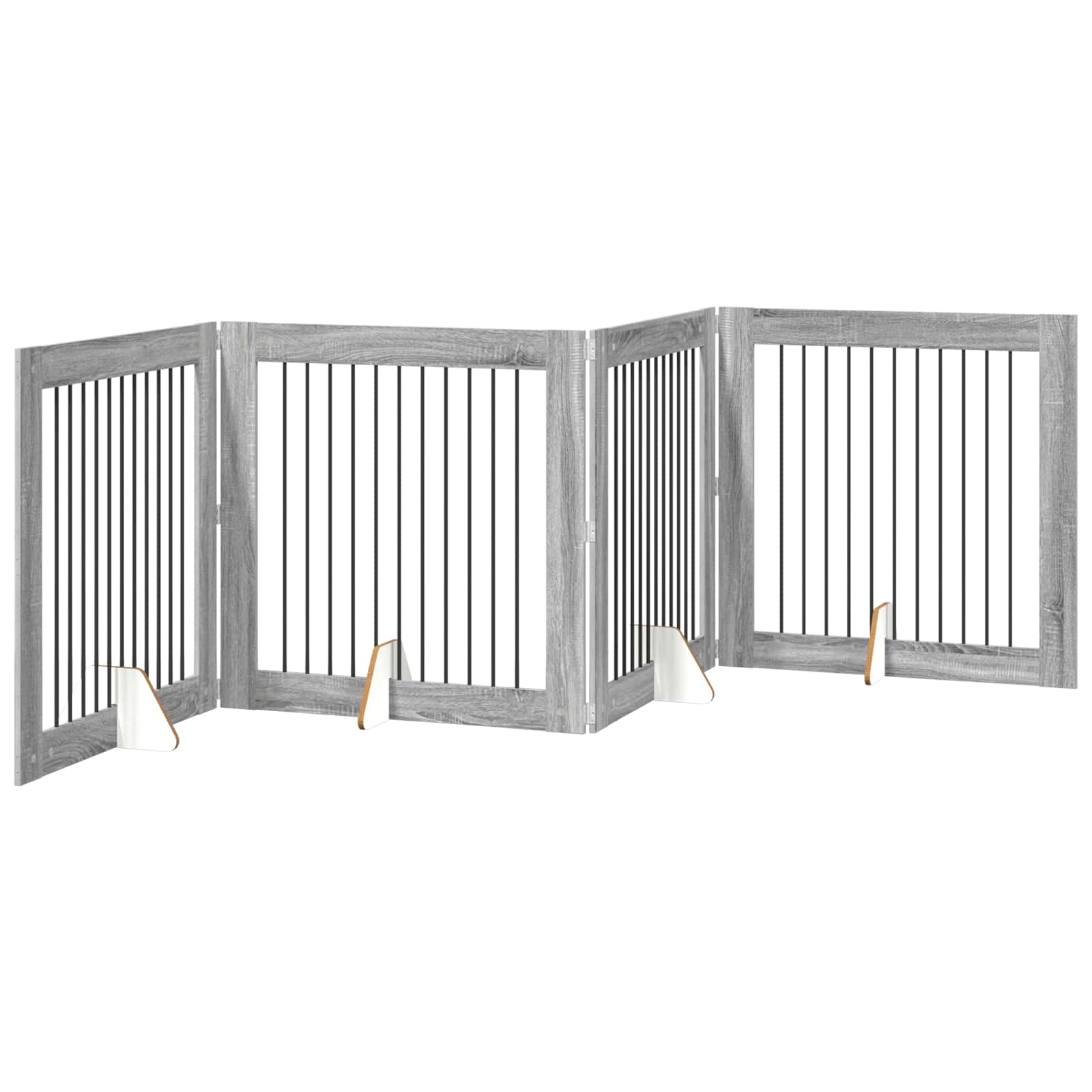 Hondenhekje met standaards 4 pcs Grijs sonoma 100 x 100 cm