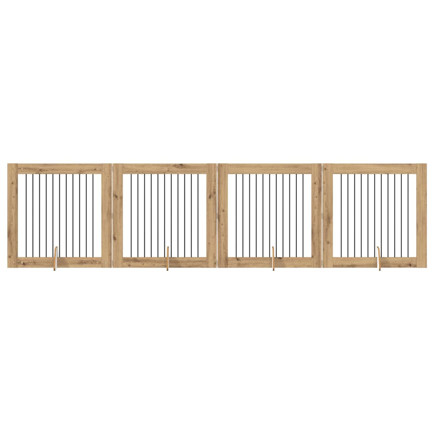 Hondenhekje met standaards 4 pcs Artisanaal eiken 100 x 100 cm