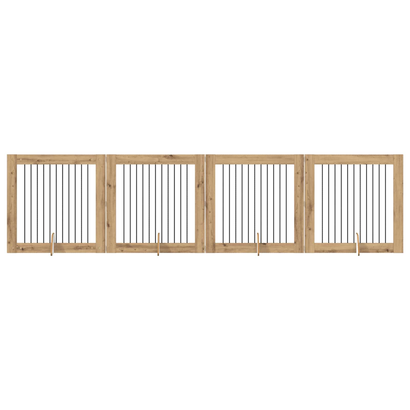 Hondenhekje met standaards 4 pcs Artisanaal eiken 100 x 100 cm