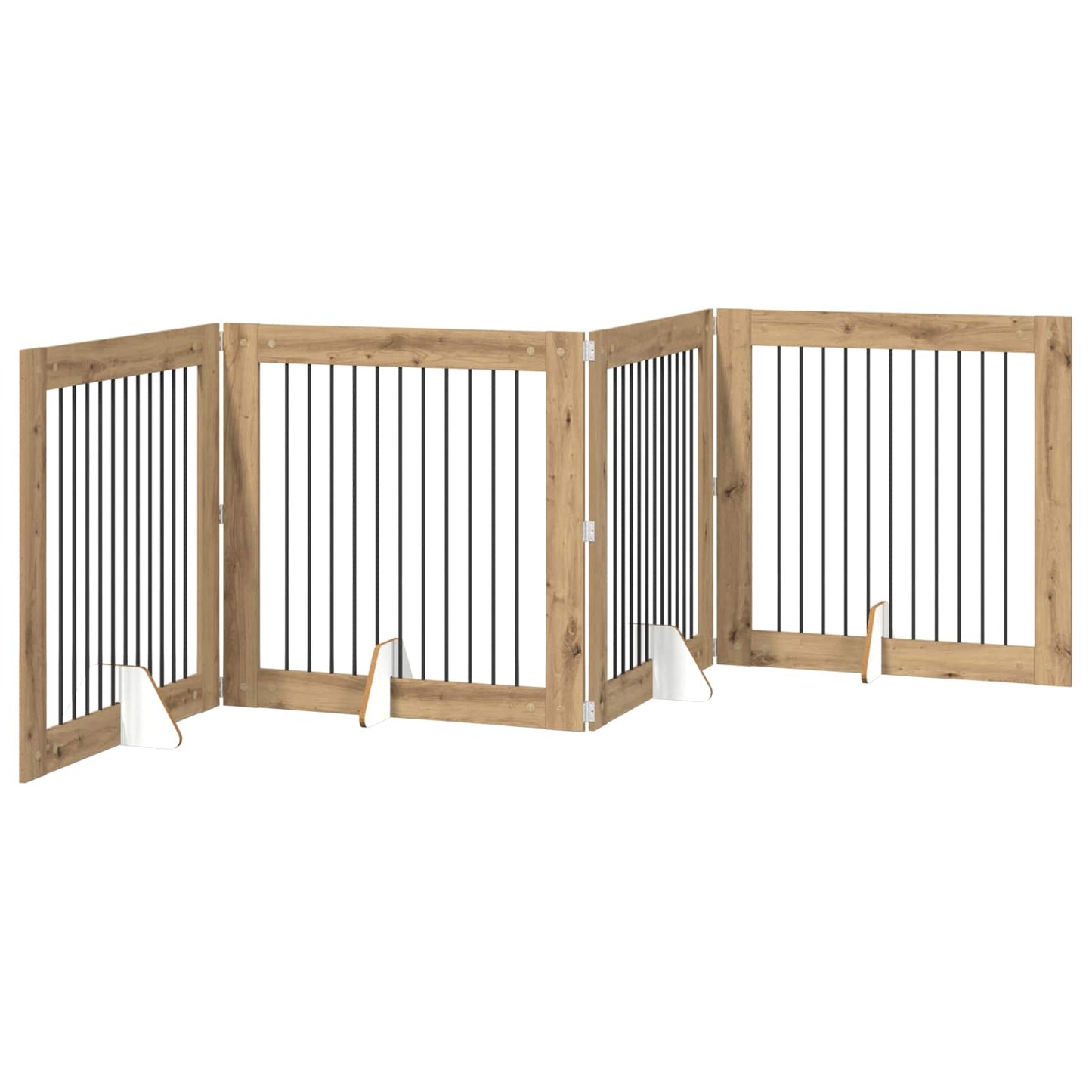 Hondenhekje met standaards 4 pcs Artisanaal eiken 100 x 100 cm