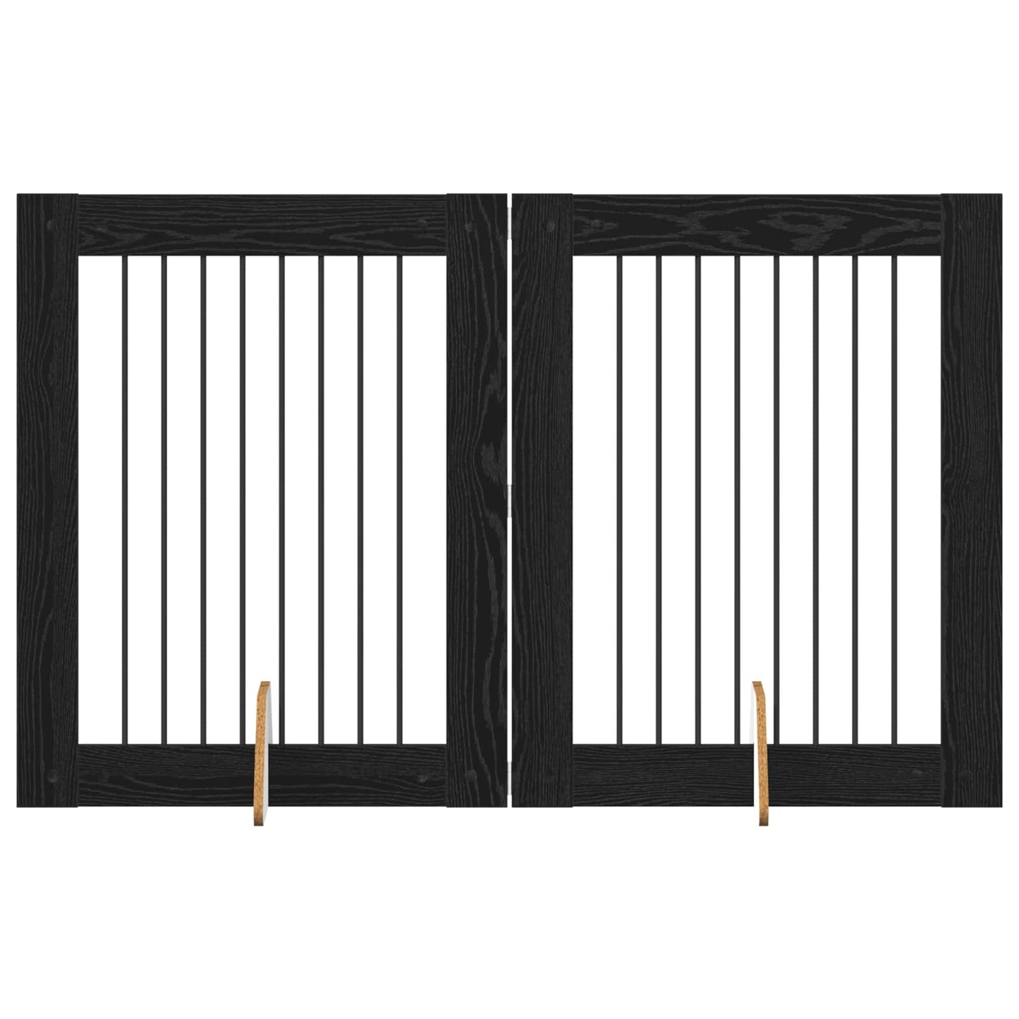 Hondenhekje met standaards 2 pcs Zwart eiken 80 x 100 cm