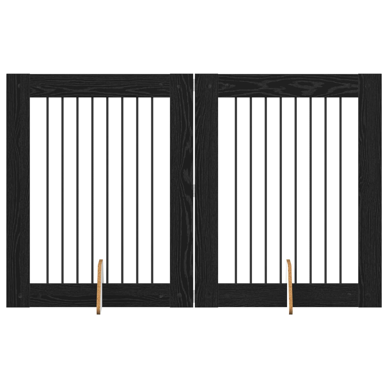Hondenhekje met standaards 2 pcs Zwart eiken 80 x 100 cm