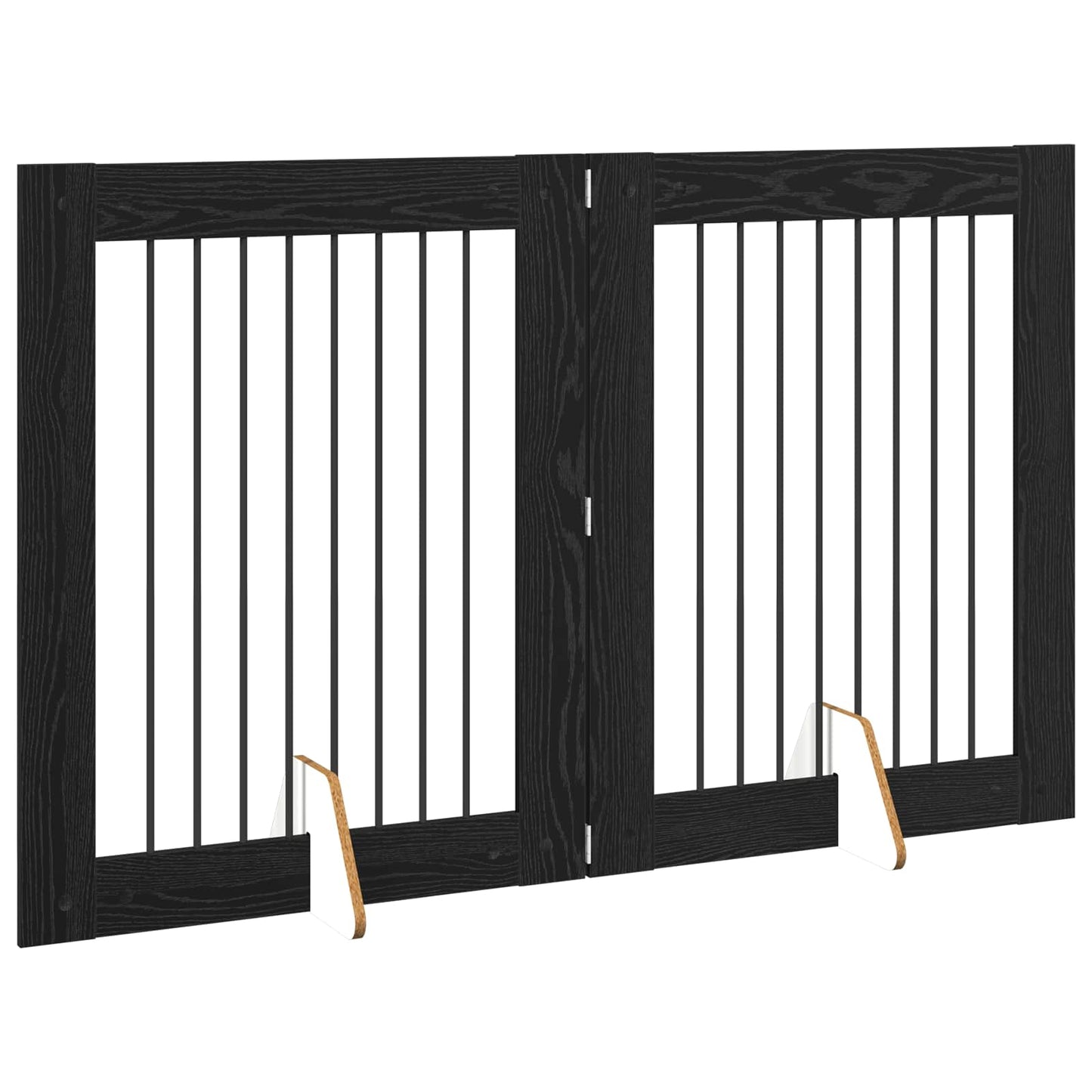 Hondenhekje met standaards 2 pcs Zwart eiken 80 x 100 cm