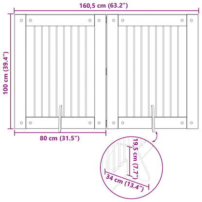 Hondenhekje met standaards 2 pcs Zwart eiken 80 x 100 cm