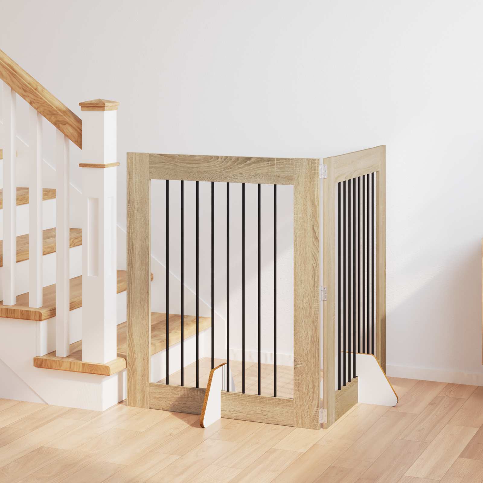 Hondenhekje met standaards 2 pcs Sonoma Eiken 80 x 100 cm
