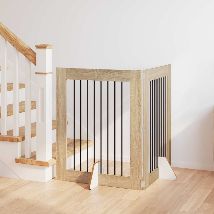 Hondenhekje met standaards 2 pcs Sonoma Eiken 80 x 100 cm