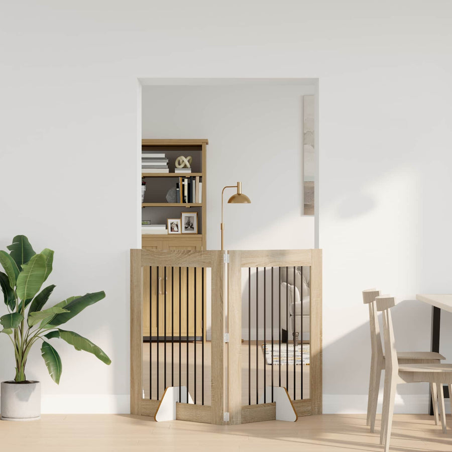 Hondenhekje met standaards 2 pcs Sonoma Eiken 80 x 100 cm