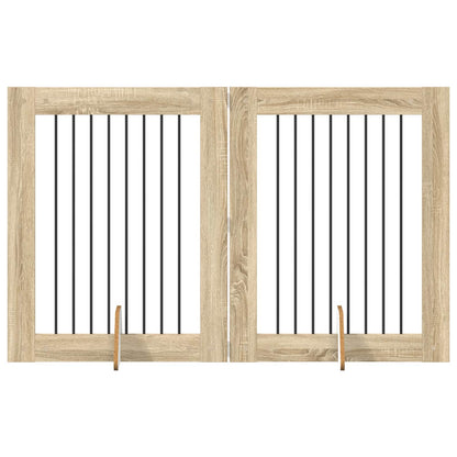 Hondenhekje met standaards 2 pcs Sonoma Eiken 80 x 100 cm