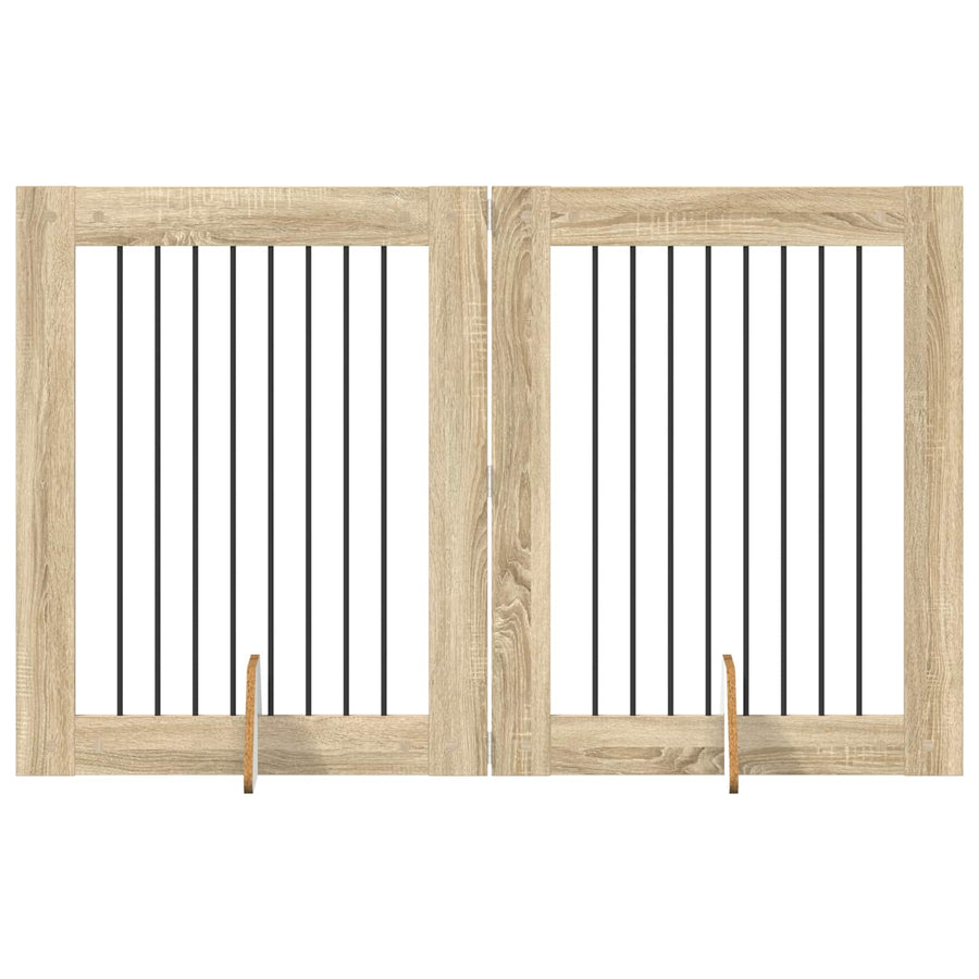 Hondenhekje met standaards 2 pcs Sonoma Eiken 80 x 100 cm