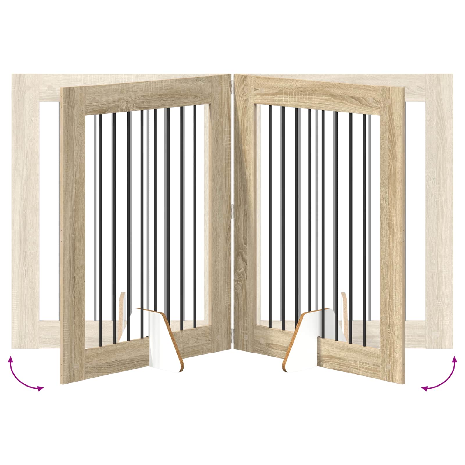 Hondenhekje met standaards 2 pcs Sonoma Eiken 80 x 100 cm