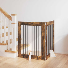 Hondenhekje met standaards 2 pcs Gerookt eiken 80 x 100 cm
