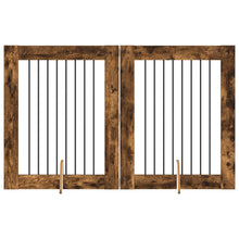 Hondenhekje met standaards 2 pcs Gerookt eiken 80 x 100 cm