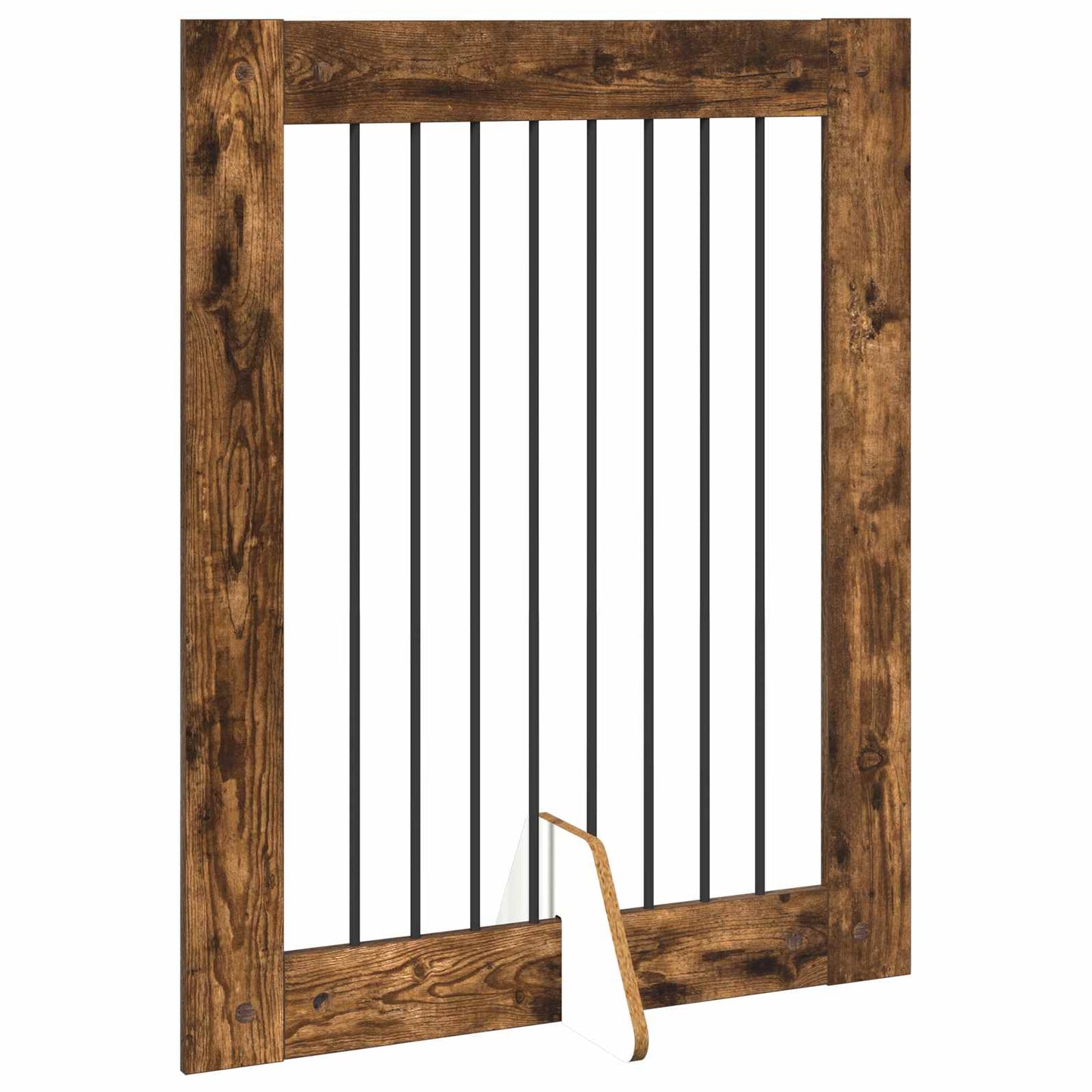 Hondenhekje met standaards 2 pcs Gerookt eiken 80 x 100 cm