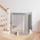 Pet gate with stands 2 pcs Grey sonoma 80 x 100 cm