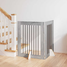 Hondenhekje met standaards 2 pcs Grijs sonoma 80 x 100 cm