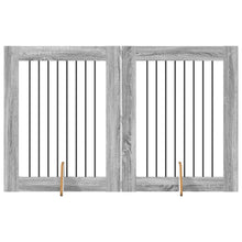 Hondenhekje met standaards 2 pcs Grijs sonoma 80 x 100 cm