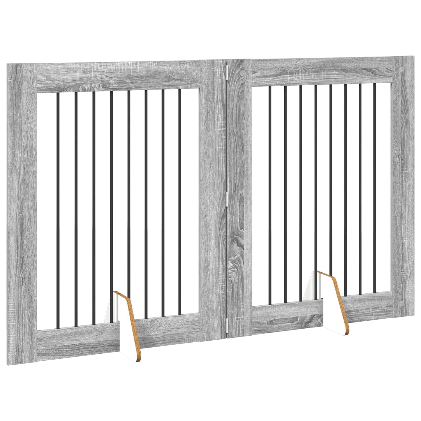 Hondenhekje met standaards 2 pcs Grijs sonoma 80 x 100 cm