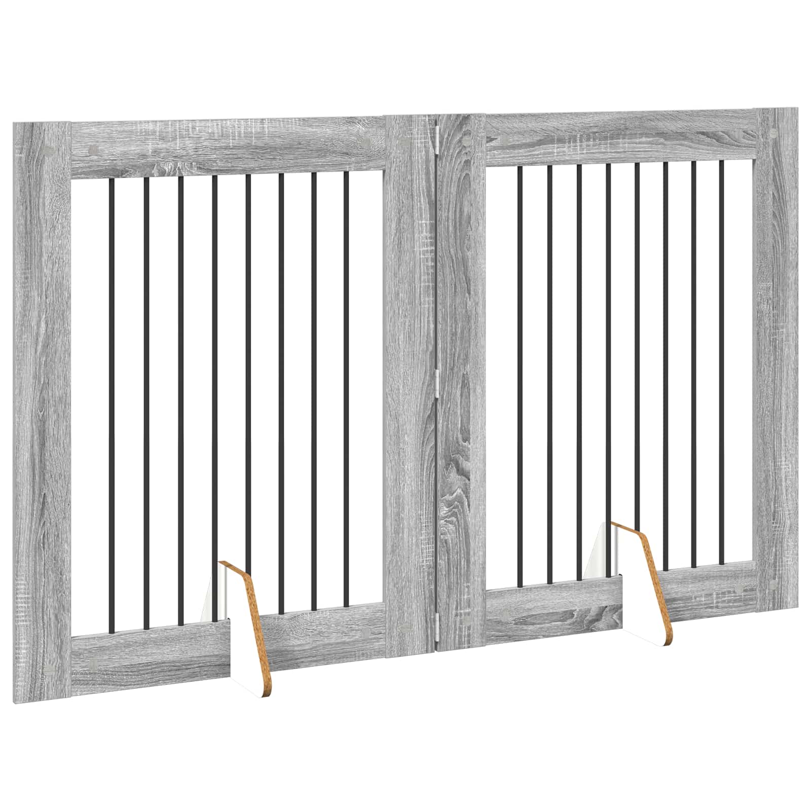Hondenhekje met standaards 2 pcs Grijs sonoma 80 x 100 cm