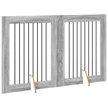 Hondenhekje met standaards 2 pcs Grijs sonoma 80 x 100 cm
