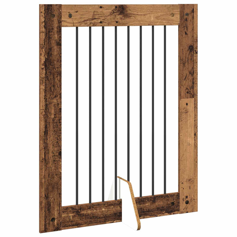 Hondenhekje met standaards 2 pcs Oud hout 80 x 100 cm
