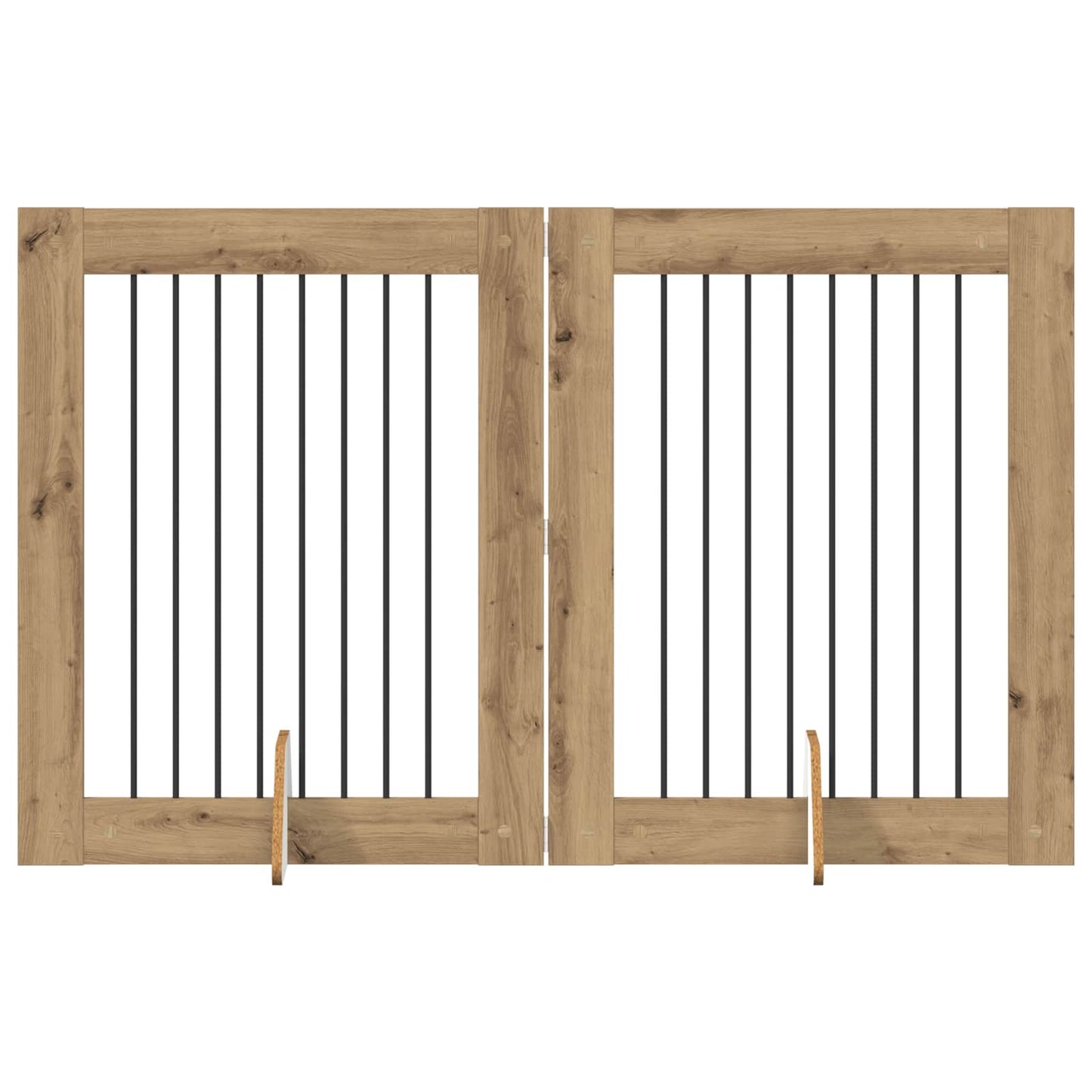 Hondenhekje met standaards 2 pcs Artisanaal eiken 80 x 100 cm