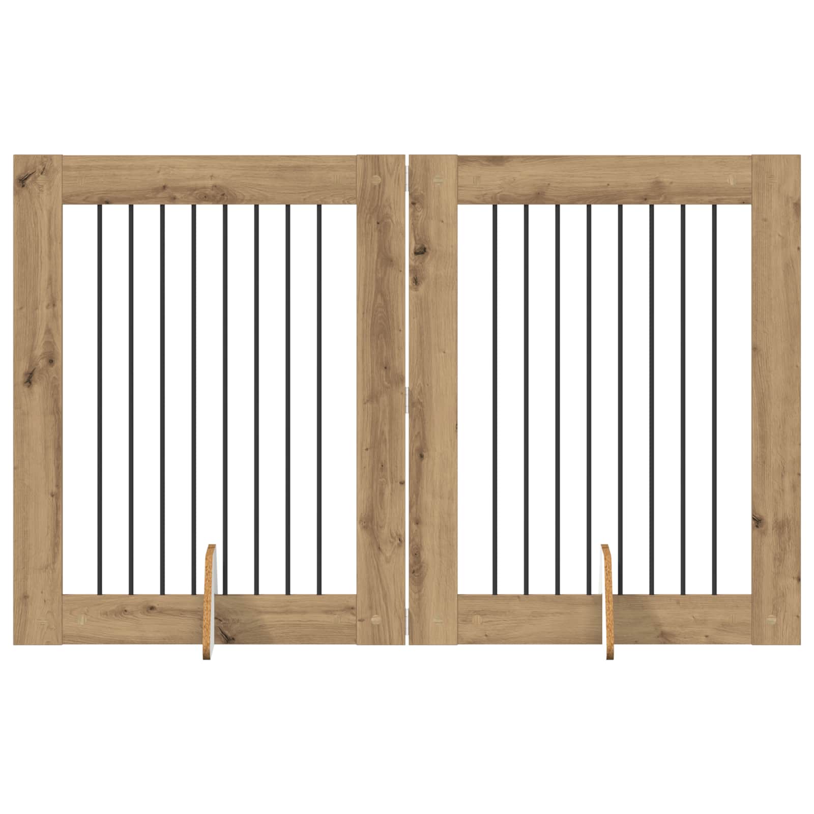 Hondenhekje met standaards 2 pcs Artisanaal eiken 80 x 100 cm