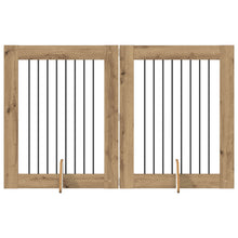 Hondenhekje met standaards 2 pcs Artisanaal eiken 80 x 100 cm