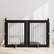Hondenhekje met standaards 4 pcs Zwart eiken 80 x 100 cm