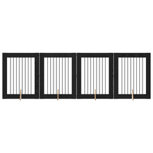 Hondenhekje met standaards 4 pcs Zwart eiken 80 x 100 cm