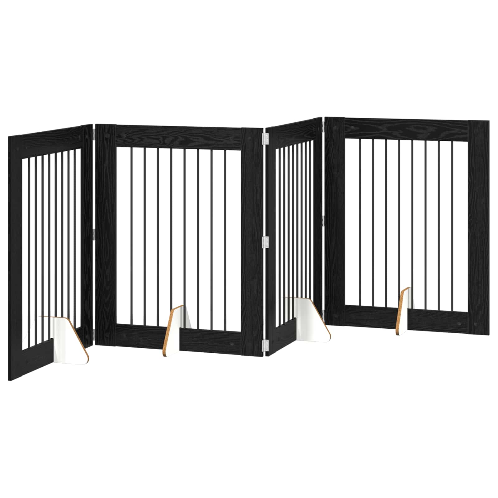 Hondenhekje met standaards 4 pcs Zwart eiken 80 x 100 cm