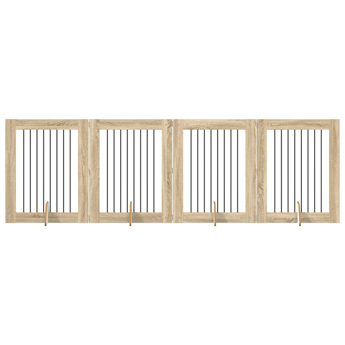 Hondenhekje met standaards 4 pcs Sonoma Eiken 80 x 100 cm