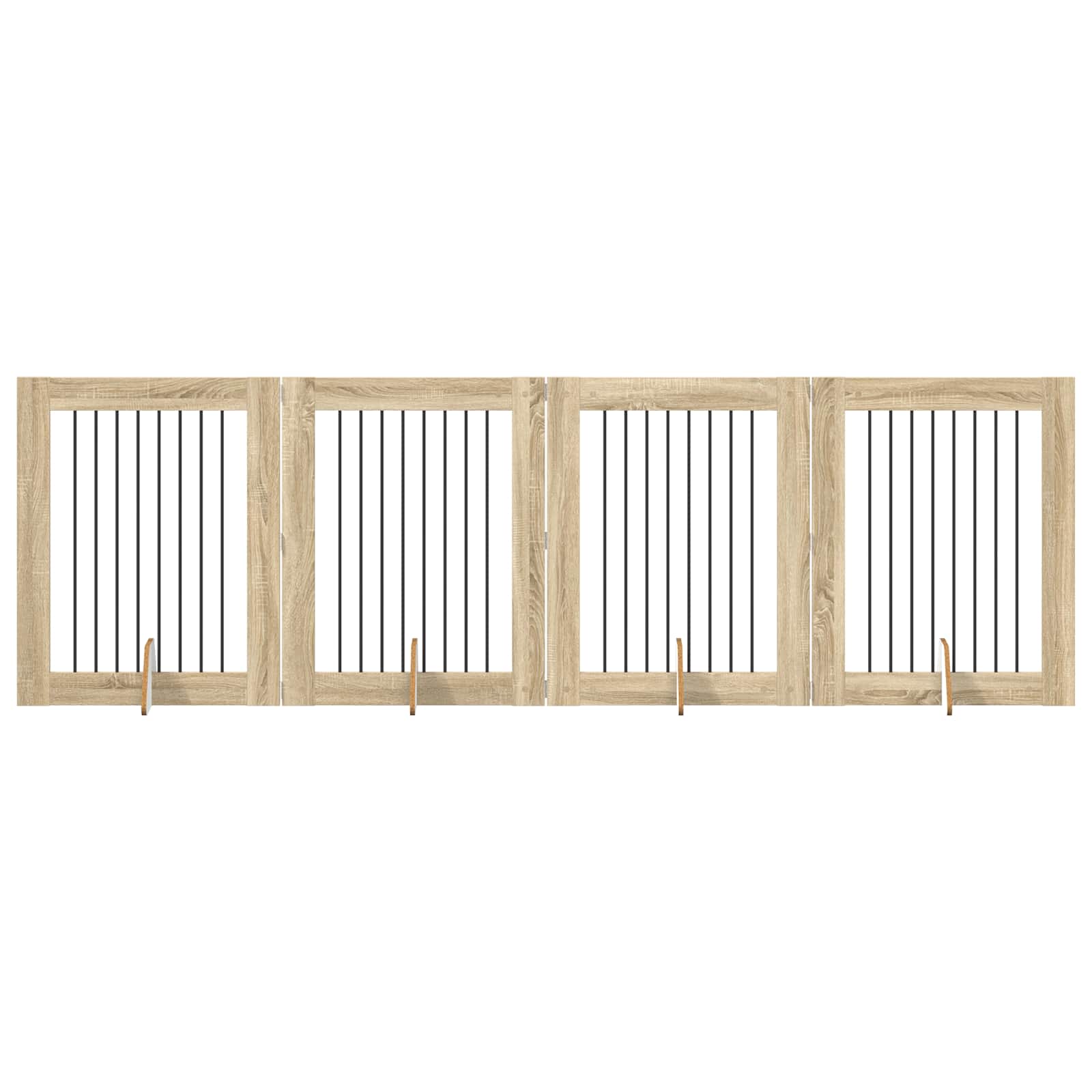 Hondenhekje met standaards 4 pcs Sonoma Eiken 80 x 100 cm