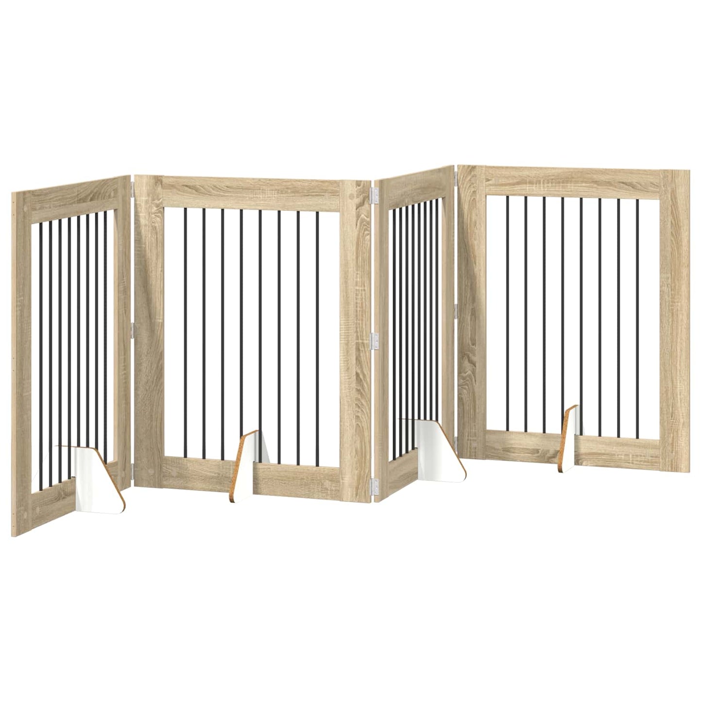 Hondenhekje met standaards 4 pcs Sonoma Eiken 80 x 100 cm
