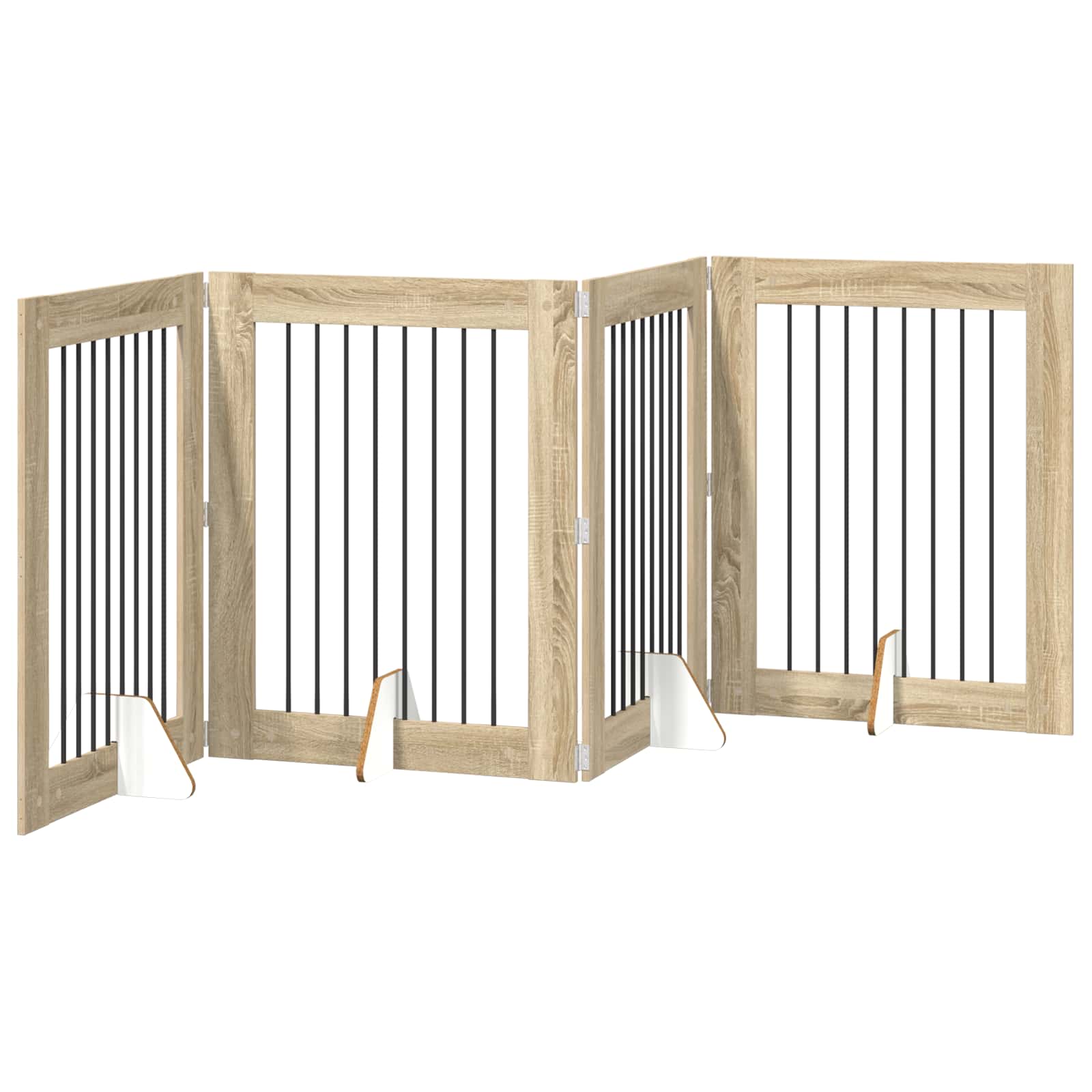 Hondenhekje met standaards 4 pcs Sonoma Eiken 80 x 100 cm
