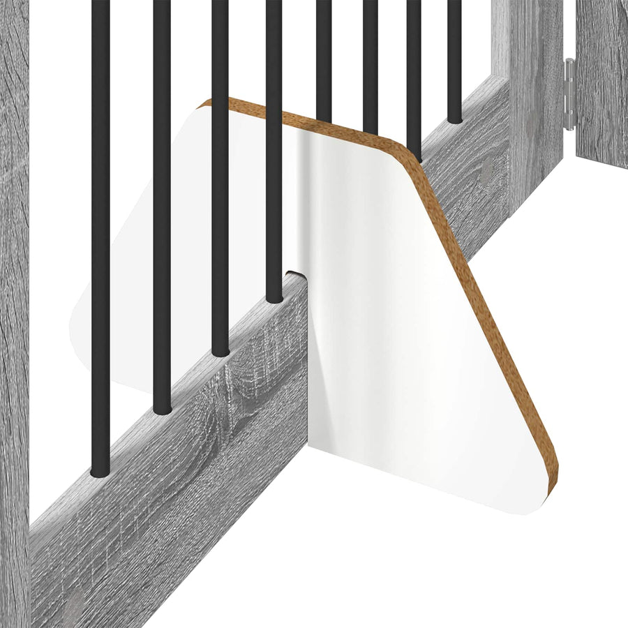 Hondenhekje met standaards 4 pcs Grijs sonoma 80 x 100 cm