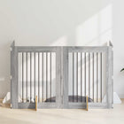 Dog gate with stands 4 pcs Grey sonoma 80 x 100 cm
