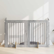 Hondenhekje met standaards 4 pcs Grijs sonoma 80 x 100 cm