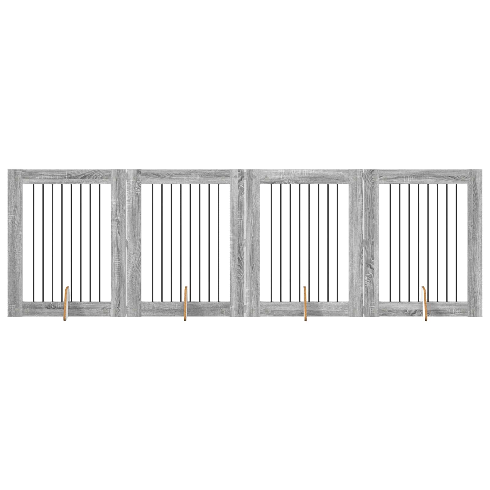 Hondenhekje met standaards 4 pcs Grijs sonoma 80 x 100 cm