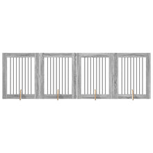 Hondenhekje met standaards 4 pcs Grijs sonoma 80 x 100 cm