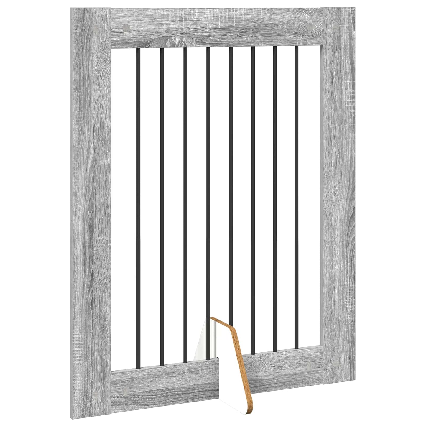 Hondenhekje met standaards 4 pcs Grijs sonoma 80 x 100 cm