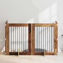 Hondenhekje met standaards 4 pcs Oud hout 80 x 100 cm