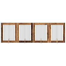 Hondenhekje met standaards 4 pcs Oud hout 80 x 100 cm