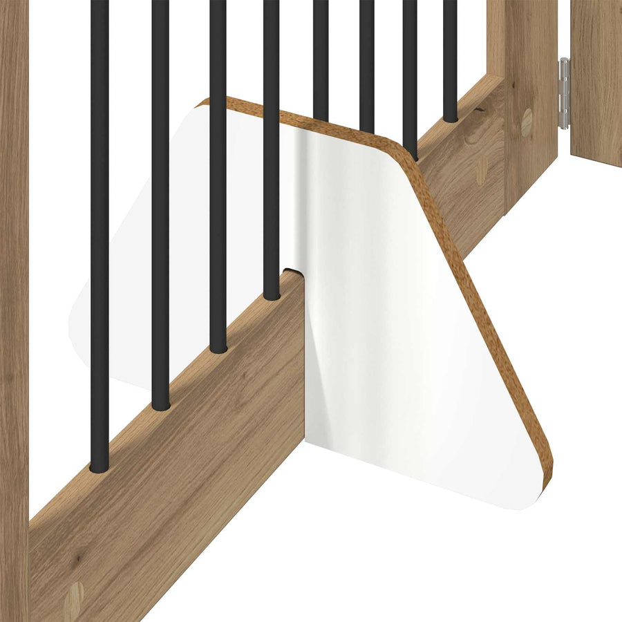 Hondenhekje met standaards 4 pcs Artisanaal eiken 80 x 100 cm