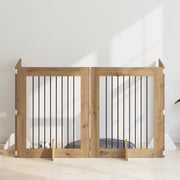 Hondenhek 4 delen eiken 321x100 cm
