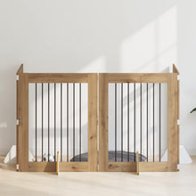 Hondenhekje met standaards 4 pcs Artisanaal eiken 80 x 100 cm