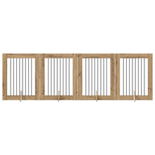 Hondenhekje met standaards 4 pcs Artisanaal eiken 80 x 100 cm
