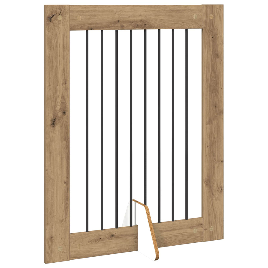 Hondenhekje met standaards 4 pcs Artisanaal eiken 80 x 100 cm