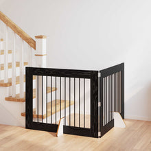 Hondenhekje met standaards 2 pcs Zwart eiken 100 x 80 cm